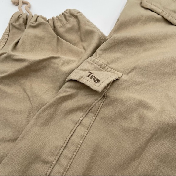 Aritzia TNA Surplus Division Cargo Pants Tan Beige Sz 4 High Rise Tie Ankle - Picture 8 of 15